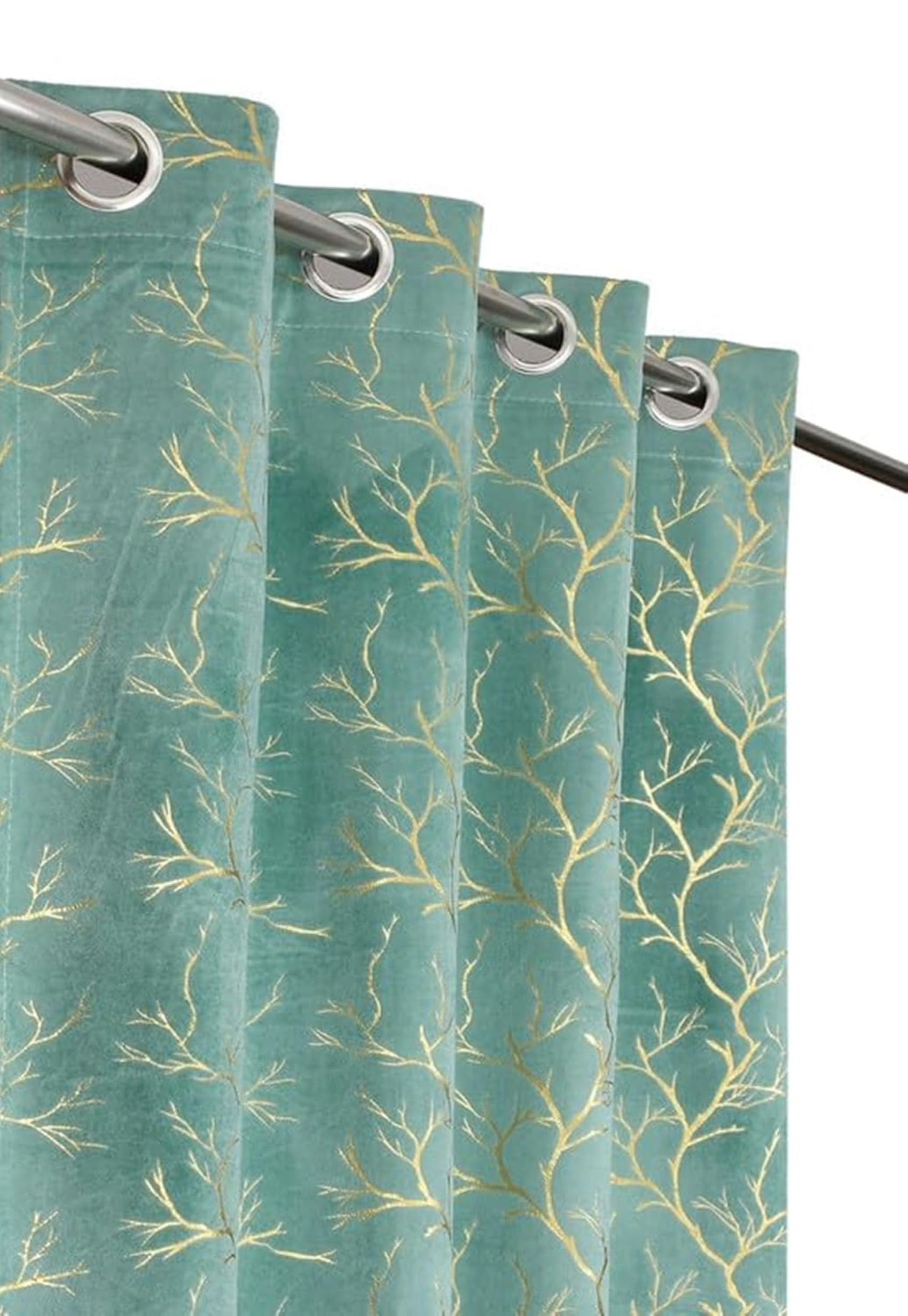 Blexos Window Curtains 5 Feet Long for Living Room – Window Curtains Set of 1 Pcs Panel, Velvet Blackout & Stylish Parda for Home Décor & Office Ice Colour