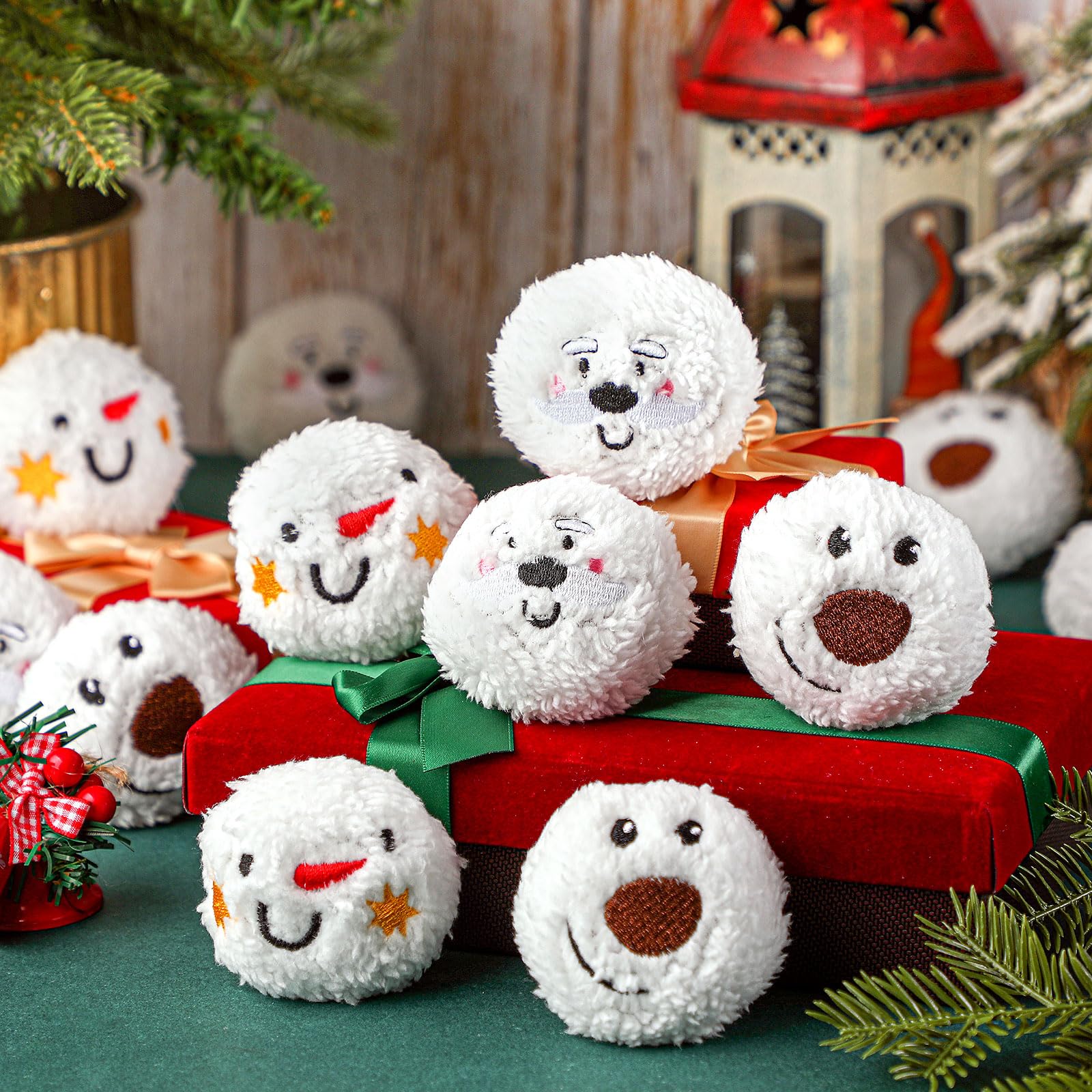Syhood 60 Pieces 2.76 Inch Christmas Snowman Dog Toy Snowball Fight