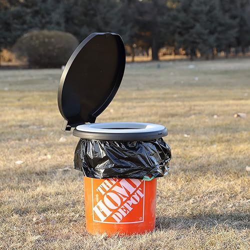 Miniatura 7 de TRIPTIPS Bucket Toilet Seat with Soft Cushion, 270Rotatable Lid,XL Portable, Luggable Loo Camping Toilet Seat for Adults and Kids, 5 Gallon