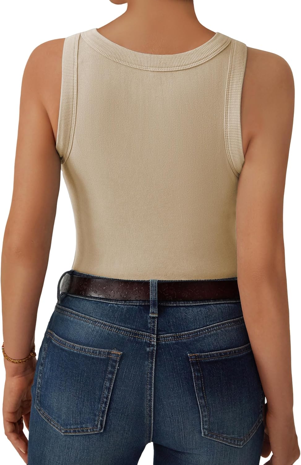 C.O.Z.Y Tank Tops for Women Ribbed Racerback Top Shirts High Neck Tank Casual Slim fit Basic Summer Tops - Image 2