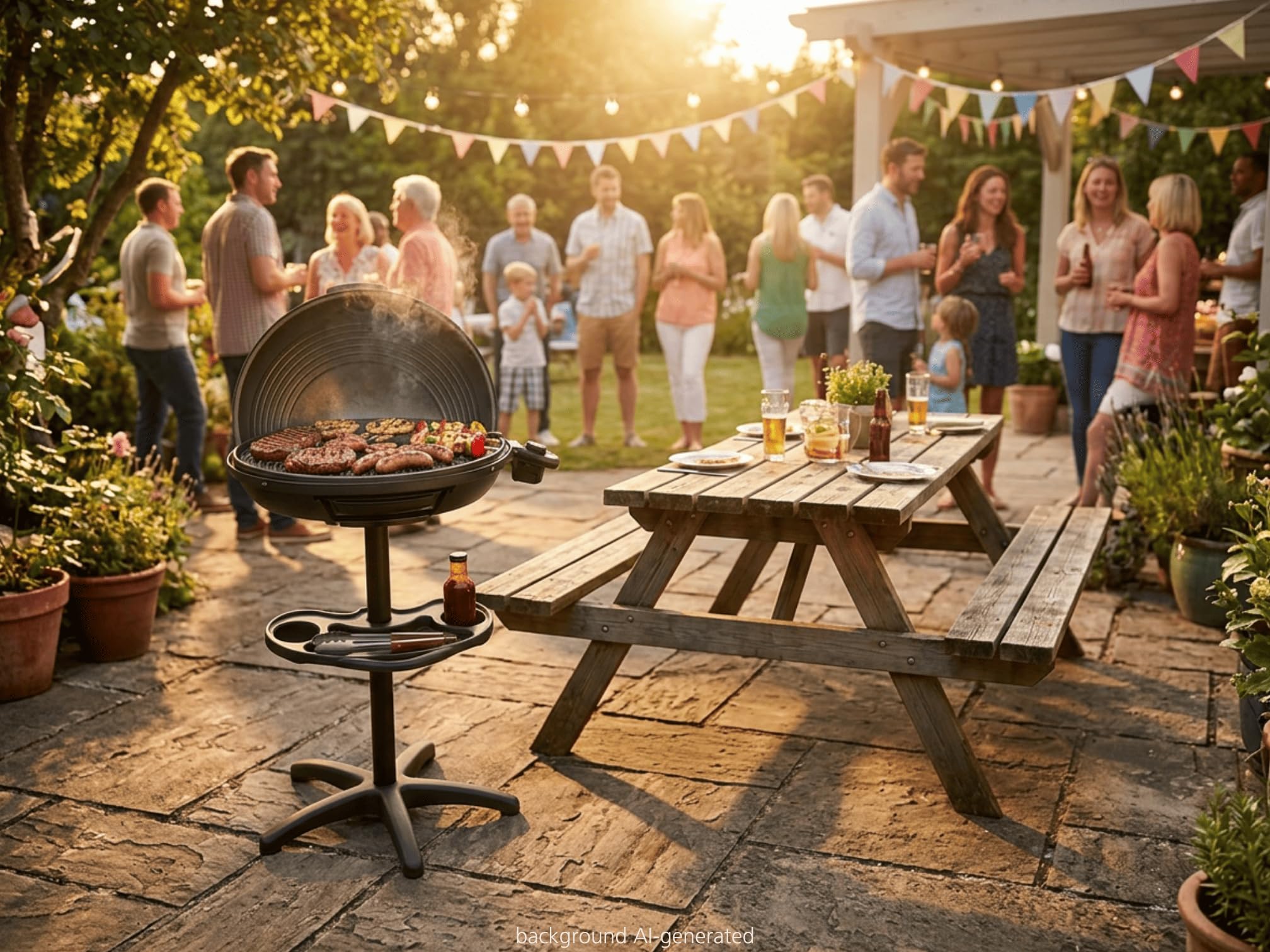 Steba VG 325 Elektrischer Stand BBQ Grill XXL | Alu-Druckguss Grillplatte, Mit Deckel, Low-Fat