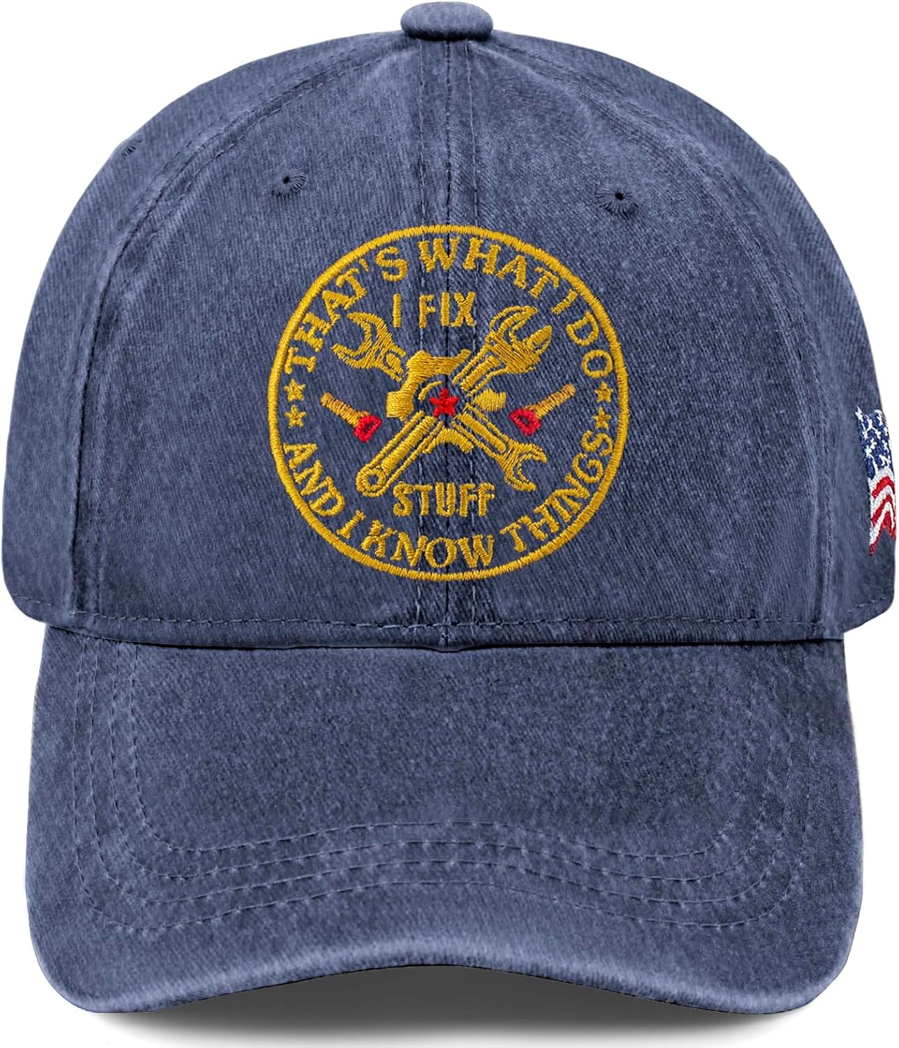 Embroidered That's What I Do I Fix Stuff & I Know Things Vintage Cotton Washed Hat ... - Image 2