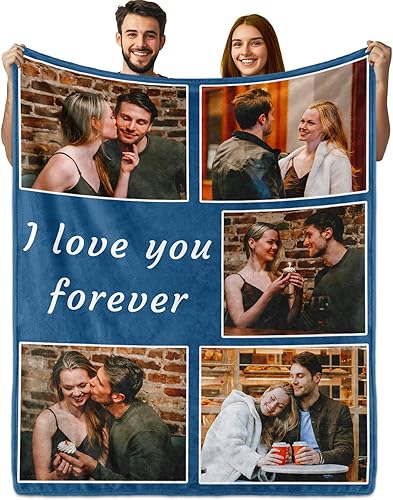 Miniatura 7 de Purefly Manta personalizada de regalo para novia, novio, mantas personalizadas para cumpleaños, aniversario, boda, San Valentín, parejas, 30 x 40