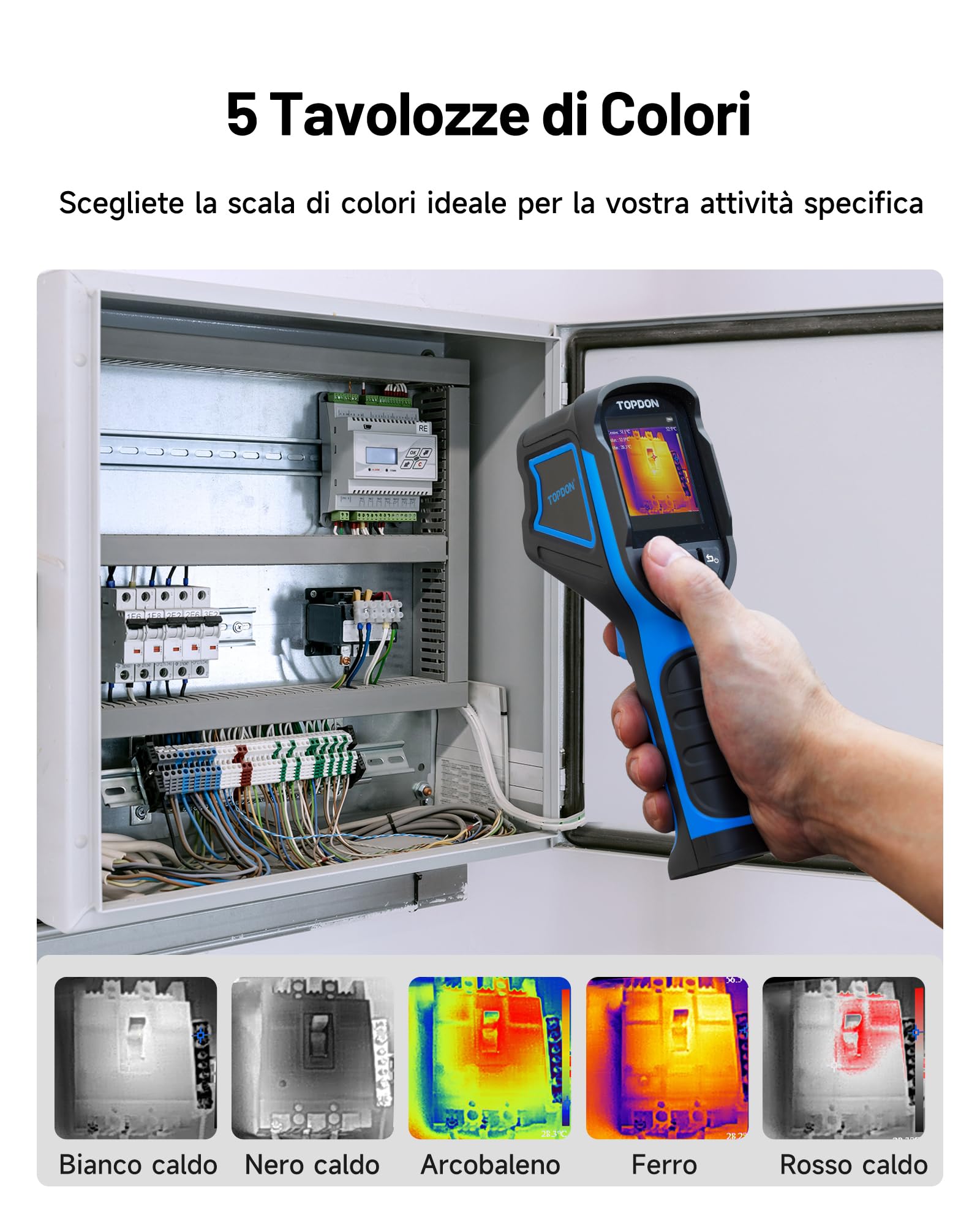 TOPDON Termocamera TC004 Mini, 240x240 IR Telecamera Termica con 15 Ore Batteria, -20°C~450°C, 25 Hz Termocamera Professionale Portatile per HVAC, Perdite Acqua, Manutenzione Casa ed Elettriche