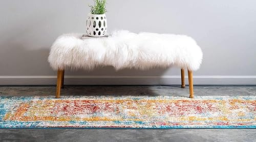 Miniatura 4 de Unique Loom - Alfombra estilo tradicional de Rosso Collection, Polipropileno, Azul (multiblue)