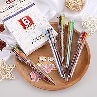 Vista 8 de Bolígrafos multicolores: paquete de 6 bolígrafos divertidos de arcoíris, premios para niños, bolsas de regalo, regalos de Navidad y fiesta