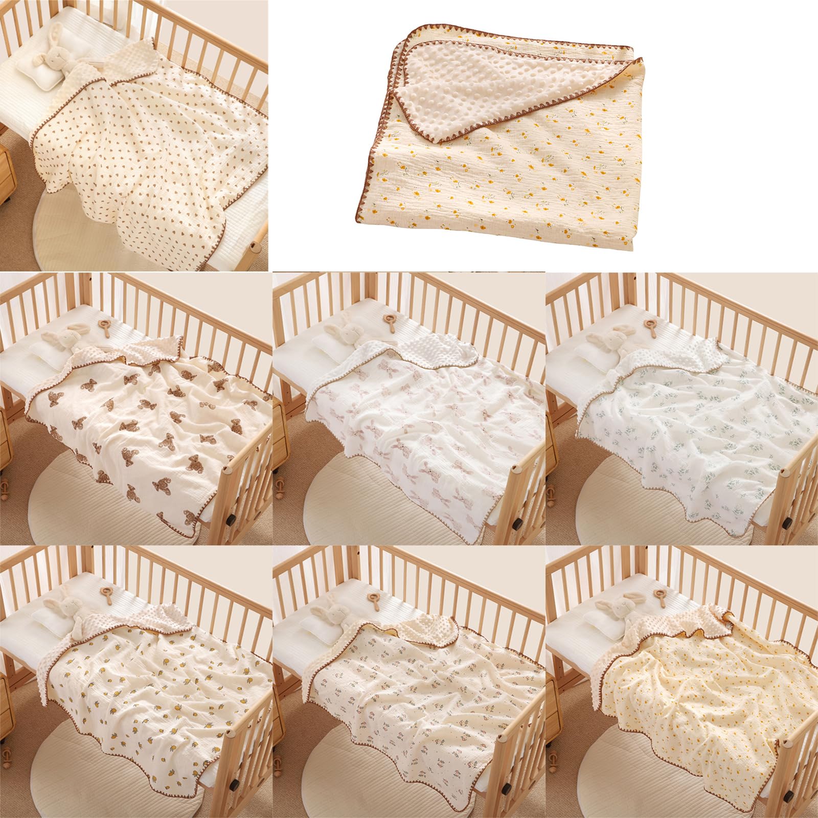 Coperta per neonati e bambini, morbida, in mussola di cotone, traspirante, per allattamento, 100 x 140 cm