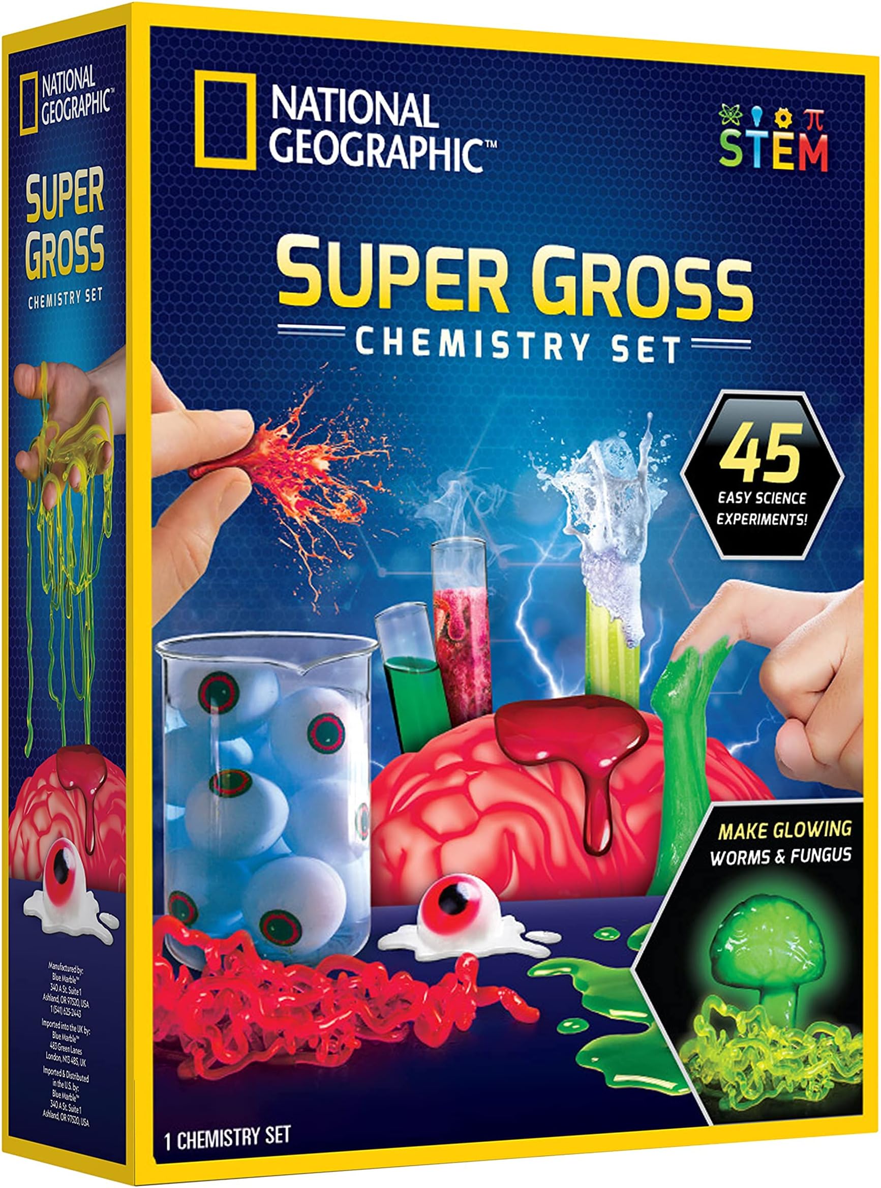 National Geographic Gross Science Kit - 45 Gross Science Experiments- Dissect a Brain, Make Slime, Creepy STEM Project for Boys and Girls, Birthday Gifts for Kids 8-12 (Amazon Exclusive)