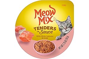 Meow Mix Tenders in Sauce Wet Cat Food - Smoked Salmon & Crab