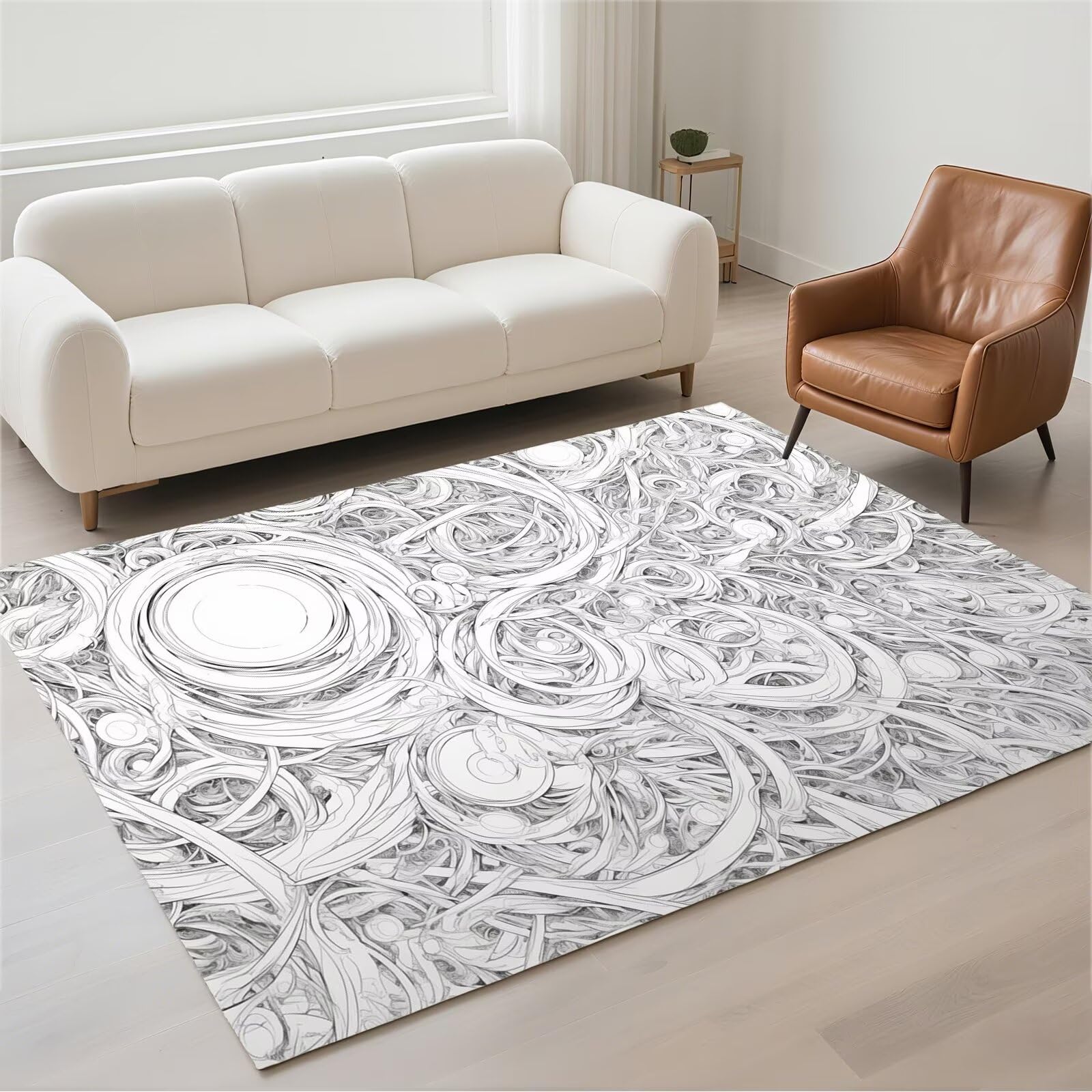 Grand carpet geometry tapis salon moderne lavable antidérapant