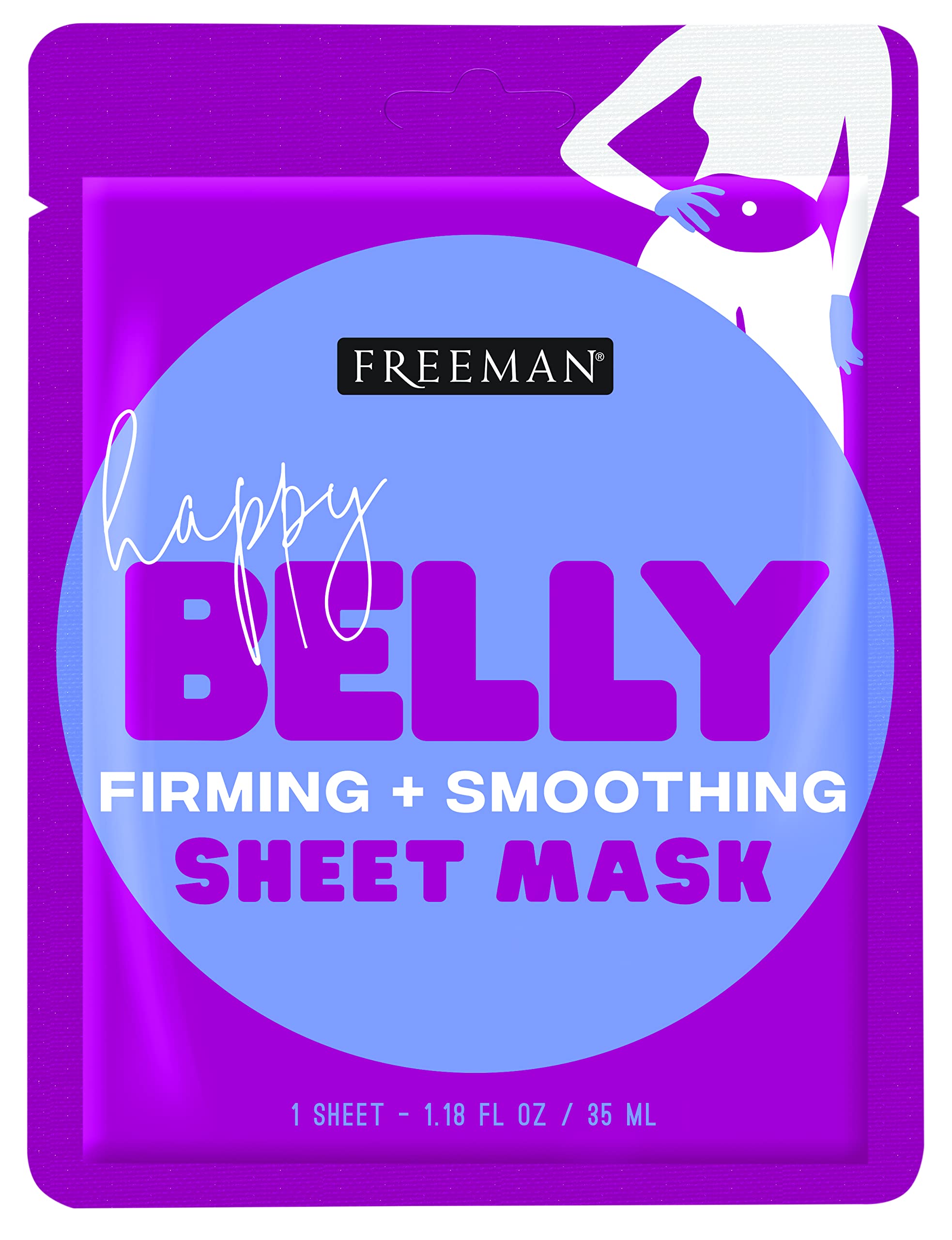 Freeman Travel Size Happy Belly Firming Smoothing Sheet Mask (Pack of 2)