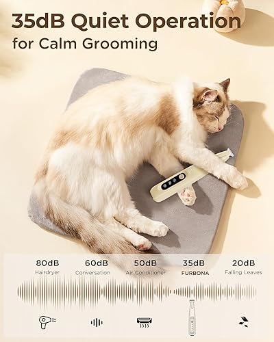 Miniatura 6 de Cortadora de patas de perro versión profesional, cortadora de hojas de 0.709 in de ancho con pantalla LED, 35 dB de bajo ruido, totalmente