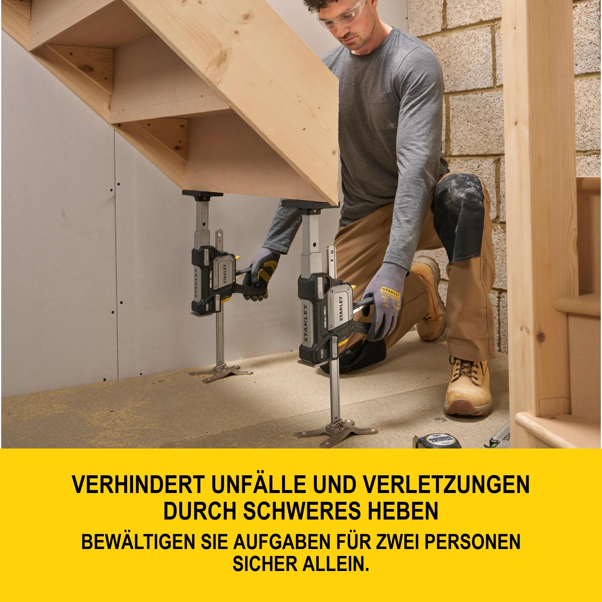 Stanley TradeLift Plus Multifunktionales Hebe-, Nivellier-, Halte- und Spreizwerkzeug-Zubehör, Doppelpack, FMHT83556-1