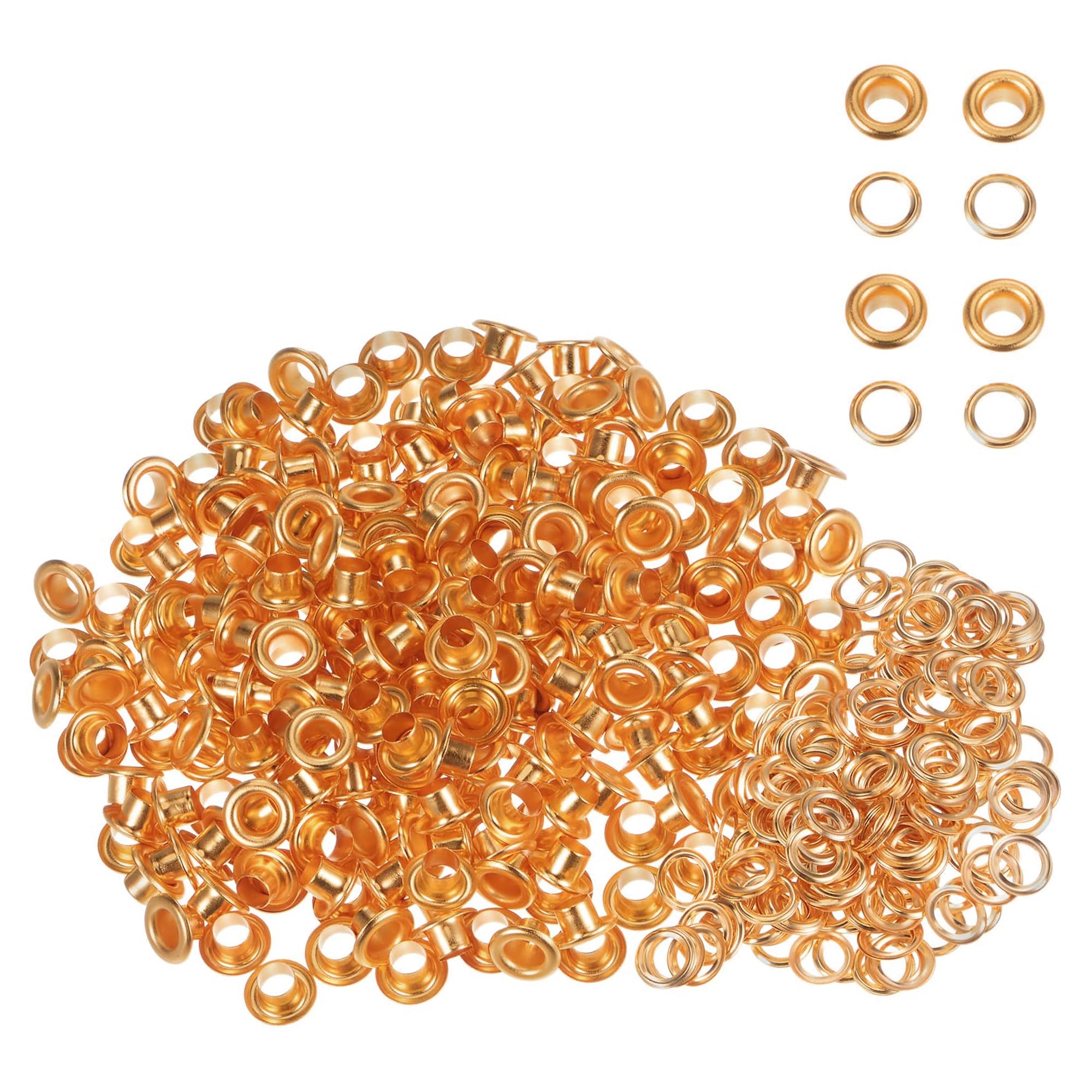 Weddecor 5mm Gold Brass Eyelets Grommets Washers 100pcs Leather Craft Round