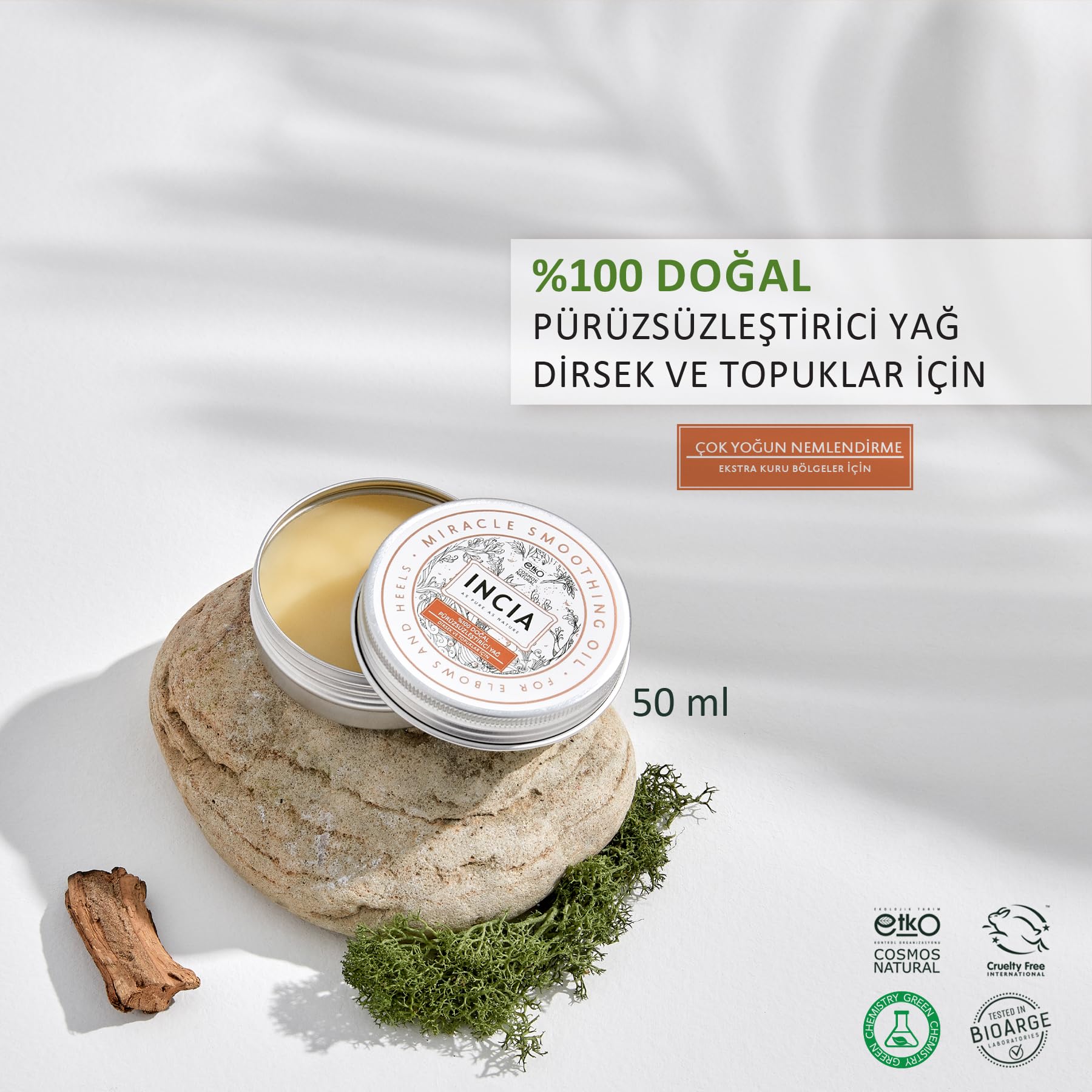 Incia%100 Pürüzsüzleştirici Yağ Dirsek ve Topuklar İçin 50ml