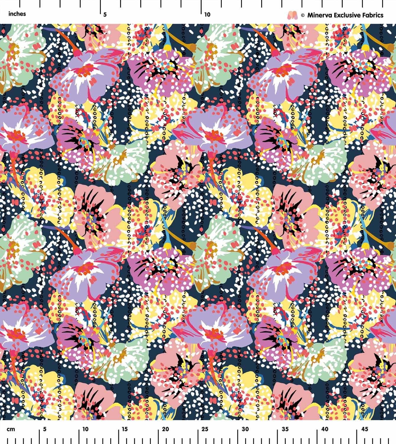 Minerva Tela exclusiva de polen con estampado de flores, estampado POD bajo demanda, para confección de ropa y confección, por metro