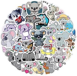 60pcs Cartoon Koala Stickers for Kids Journals,Lovely Aesthetic Vinyl Decals for Teens Laptops Water Bottle Suitcase Skateboard Phone Pad (Koala)