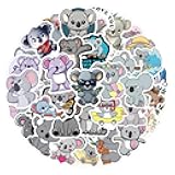 60pcs Cartoon Koala Stickers for Kids Journals,Lovely Aesthetic Vinyl Decals for Teens Laptops Water Bottle Suitcase Skateboard Phone Pad (Koala)