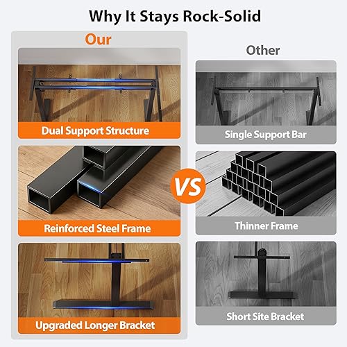 Miniatura 4 de Agilestic Escritorio Eléctrico de Pie en Forma de L, Escritorio Ajustable en Altura de 55 Pulgadas, para Sentarse y Pararse en el Trabajo, Oficina,
