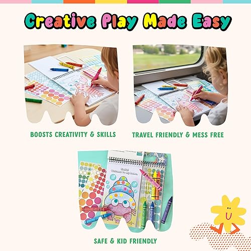 Miniatura 4 de Bright Stripes Art on The Go Going Dotty Ocean Theme Travel Kit para niños a partir de 3 años  Juego de colorear compacto con crayones, calcomanías