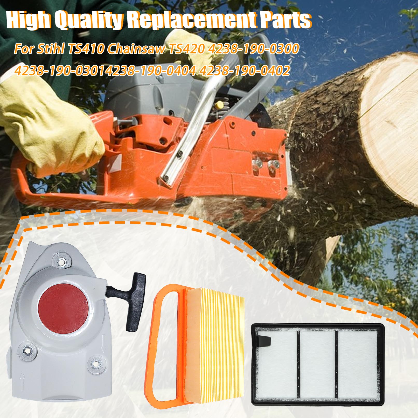 Mtanlo Recoil Starter Assembly for Stihl TS410 TS420 TS480i TS500i TS 410 420 Chainsaw Saw 4238-190-0300 4238-190-03014238-190-0404 - Image 2