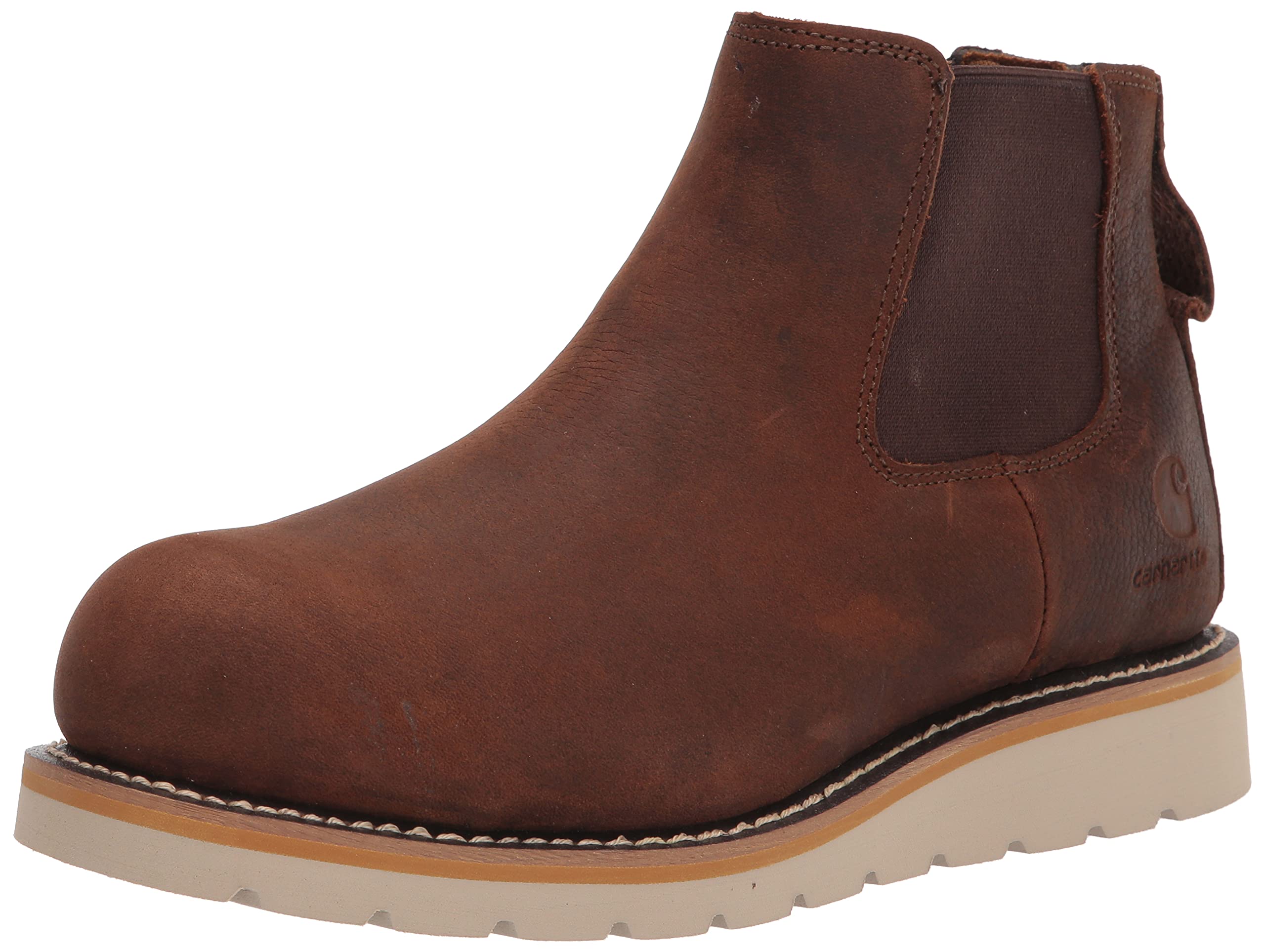 CarharttMen's Wedge 5" Chelsea Pull-On Steel Toe FW5233-M Boot, DARK BISON OIL TANNED, 14 Wide