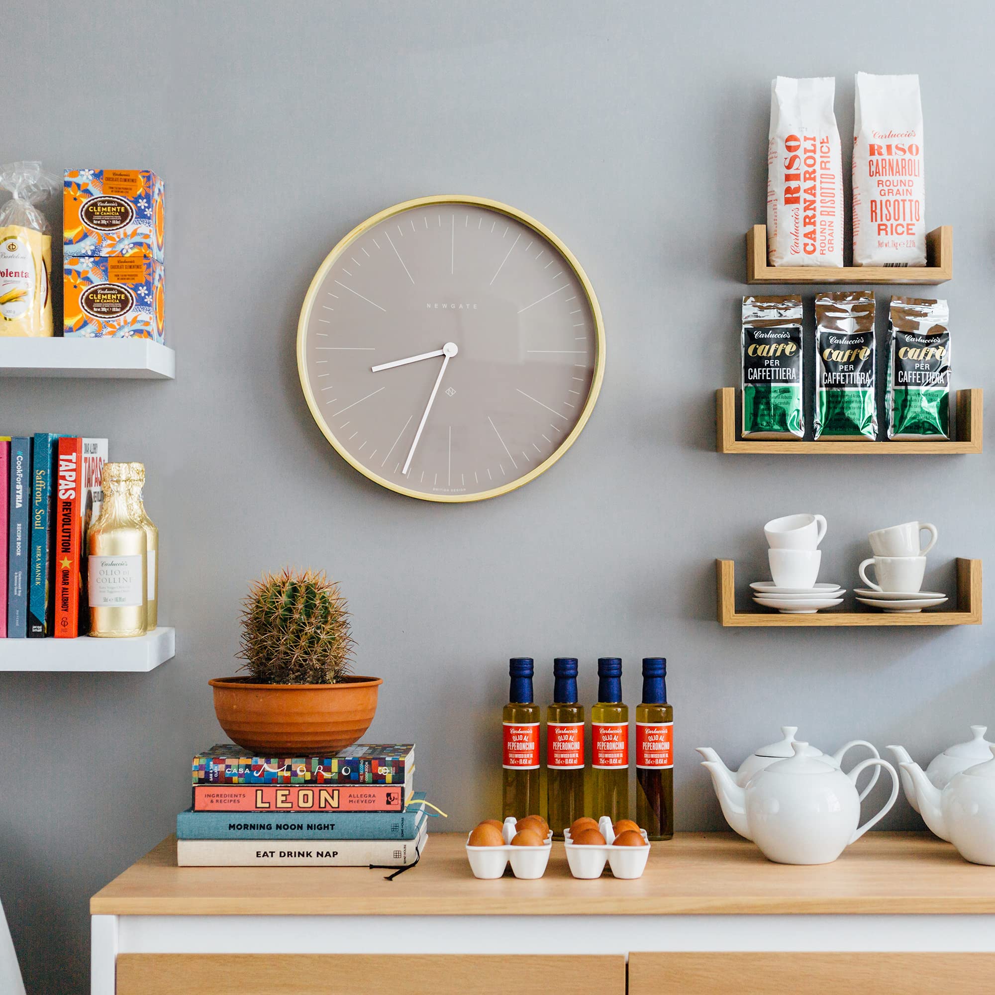 Buy Newgate Mr Clarke Clock Pale Wood Clay Grey Dial Online at Low