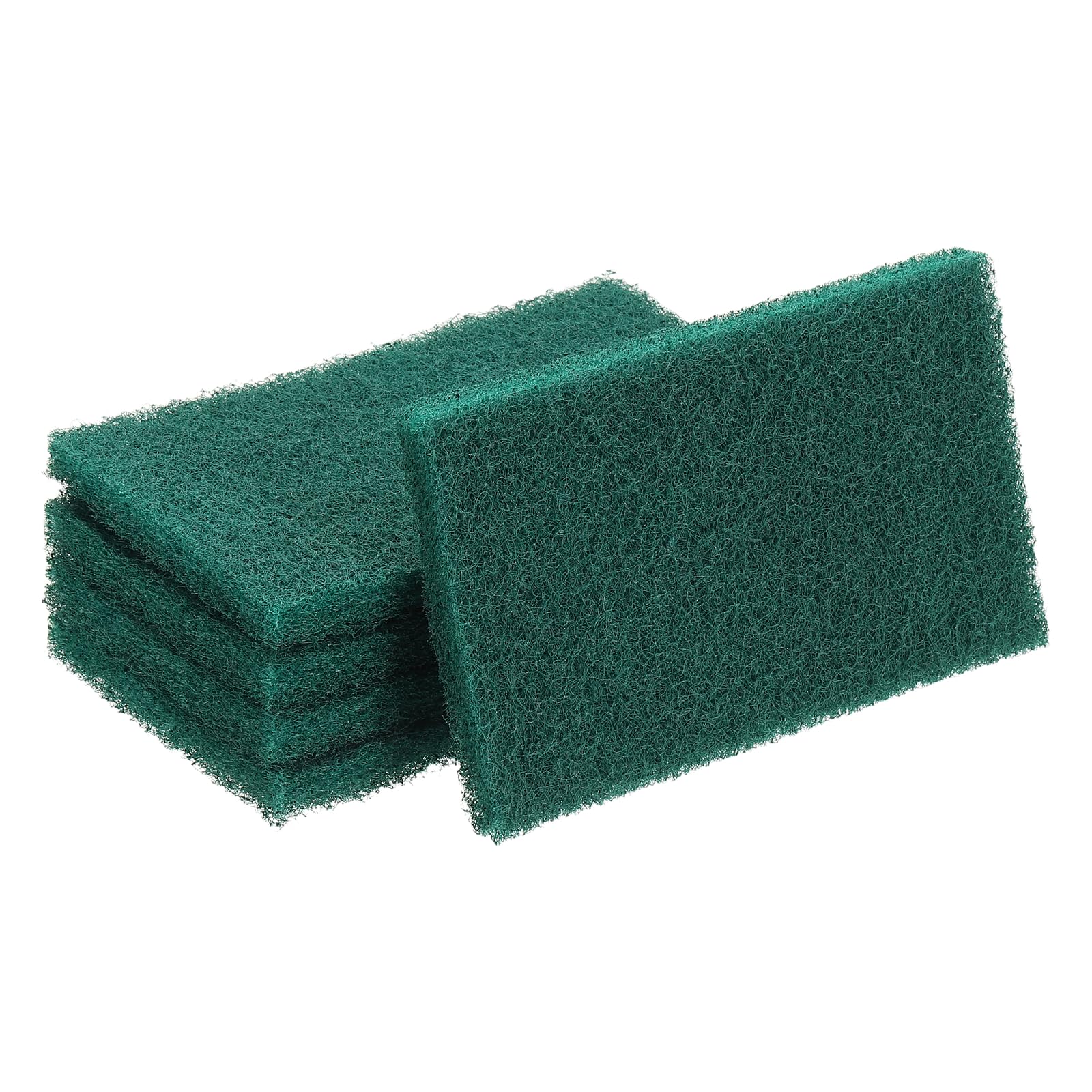 Muiltvoe 5Pcs Scrubber Scouring Pad, 5.9 x 3.9 Inch 180 Grits Drill Power Brush Rectangle Scrub Pads Discs Polishing Pad for Household Furniture Automotive Cleaning, Green