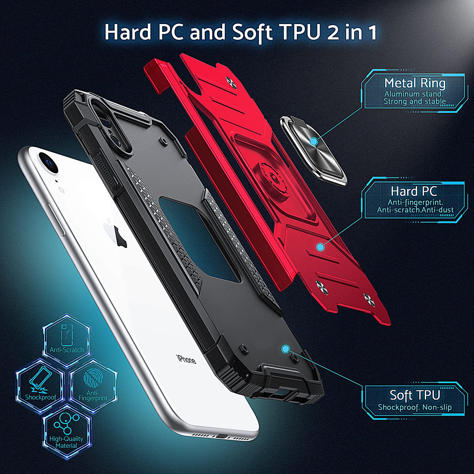 DASFOND Custodia Progettata per iPhone 11, Custodia Protettiva per Telefono di Livello Militare con cavalletto Migliorato [Supporto Magnetico] per iPhone 11, Erba Verde