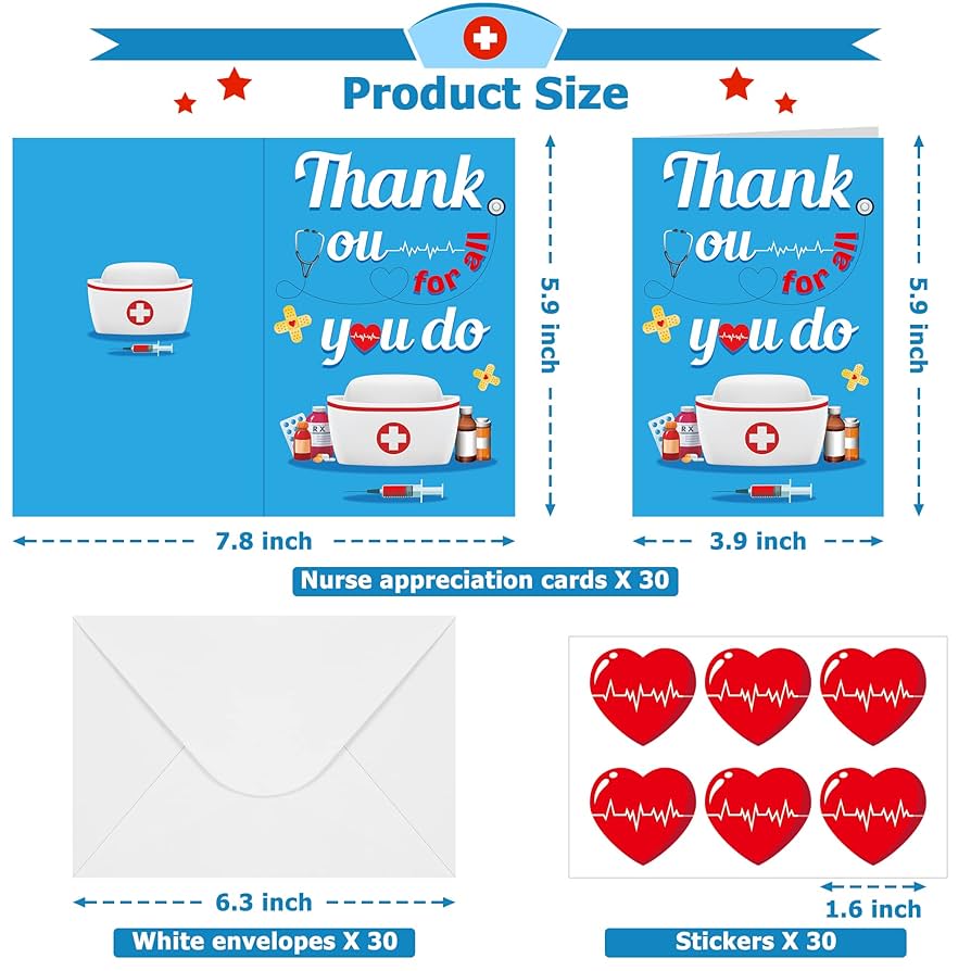 amazon-com-zataye-nurses-week-bags-65-pcs-thank-you-nurse-card-appreciation-nurse-cards-with-envelopes-and-stickers-nursing-day-cards-accessories-bulk-for-nurses-doctors-medical-assistants-healthcare-workers for Free Printable Nurse Week Cards Amazon.com : ZATAYE Nurses Week Bags, 65 PCS Thank You Nurse Card, Appreciation Nurse Cards with Envelopes and Stickers Nursing Day Cards Accessories Bulk for Nurses Doctors Medical Assistants Healthcare Workers : for Free Printable Nurse Week Cards