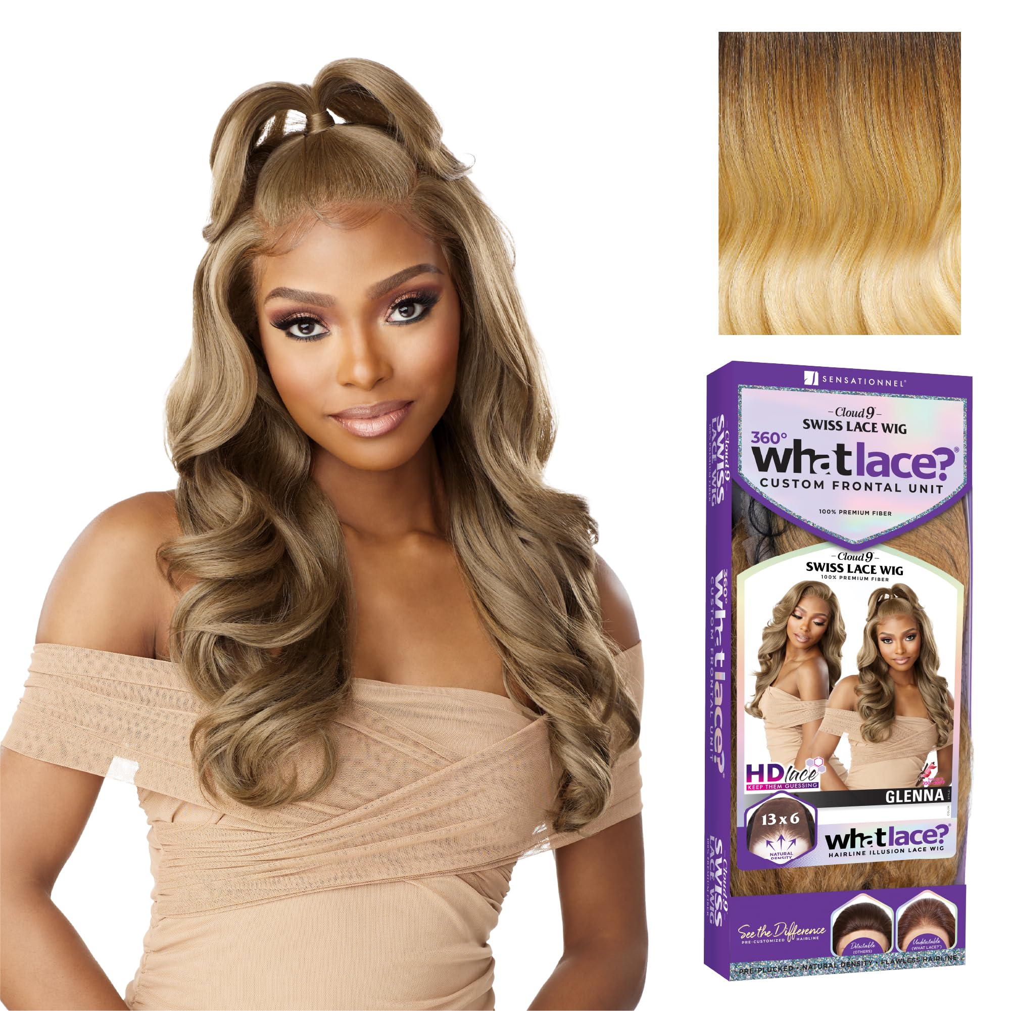 Sensationnel What Lace 13x6 Wigs - GLENNA synthetic wig Cloud 9 with preplucked hairline HD lace - Whatlace GLENNA (T6/27613)