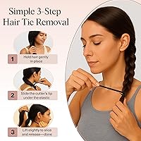 Vista 7 de Kitsch Herramienta de corte de ligas elásticas para el cabello, suave, sin tirones, para bandas elásticas fáciles para depilación Cortador