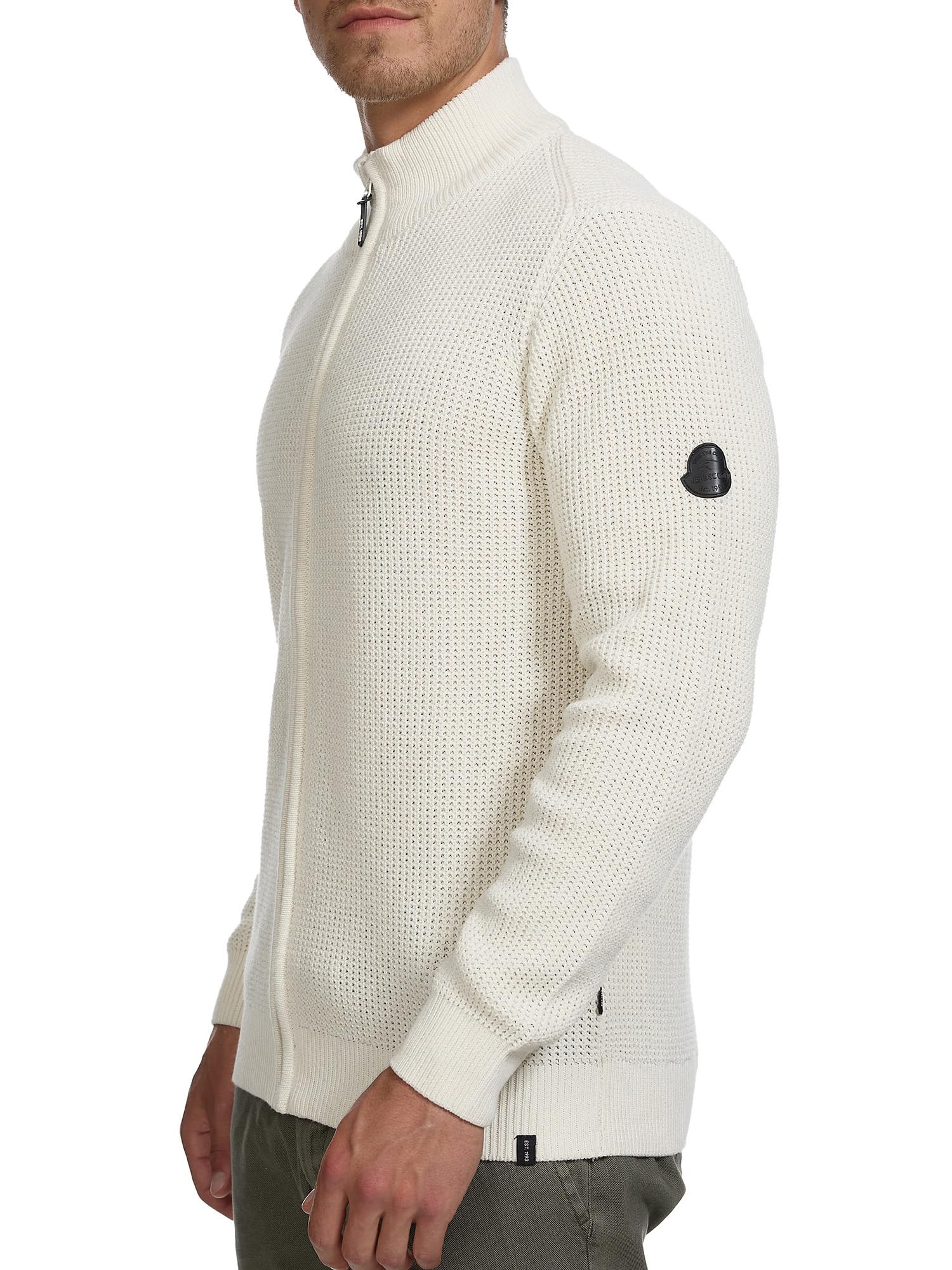Indicode Uomini INLayton Cardigan | Maglia Aperta con Collo Alto