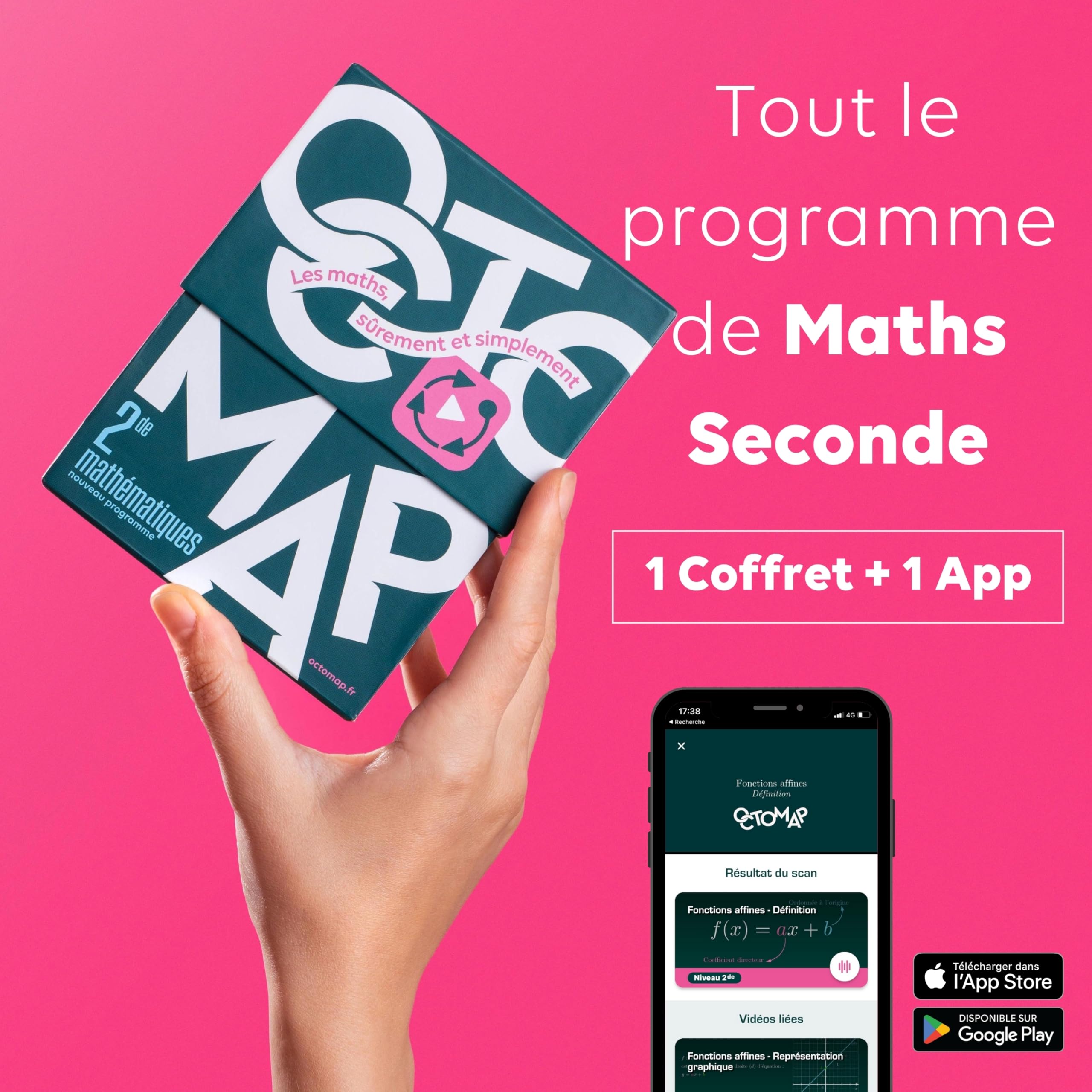 OCTOMAP Maths Seconde Générale – Tout le programme de 2de en cartes mentales augmentées: Leçons claires, exercices par niveau, 250 vidéos, appli mobile. Clarté, confiance, autonomie
