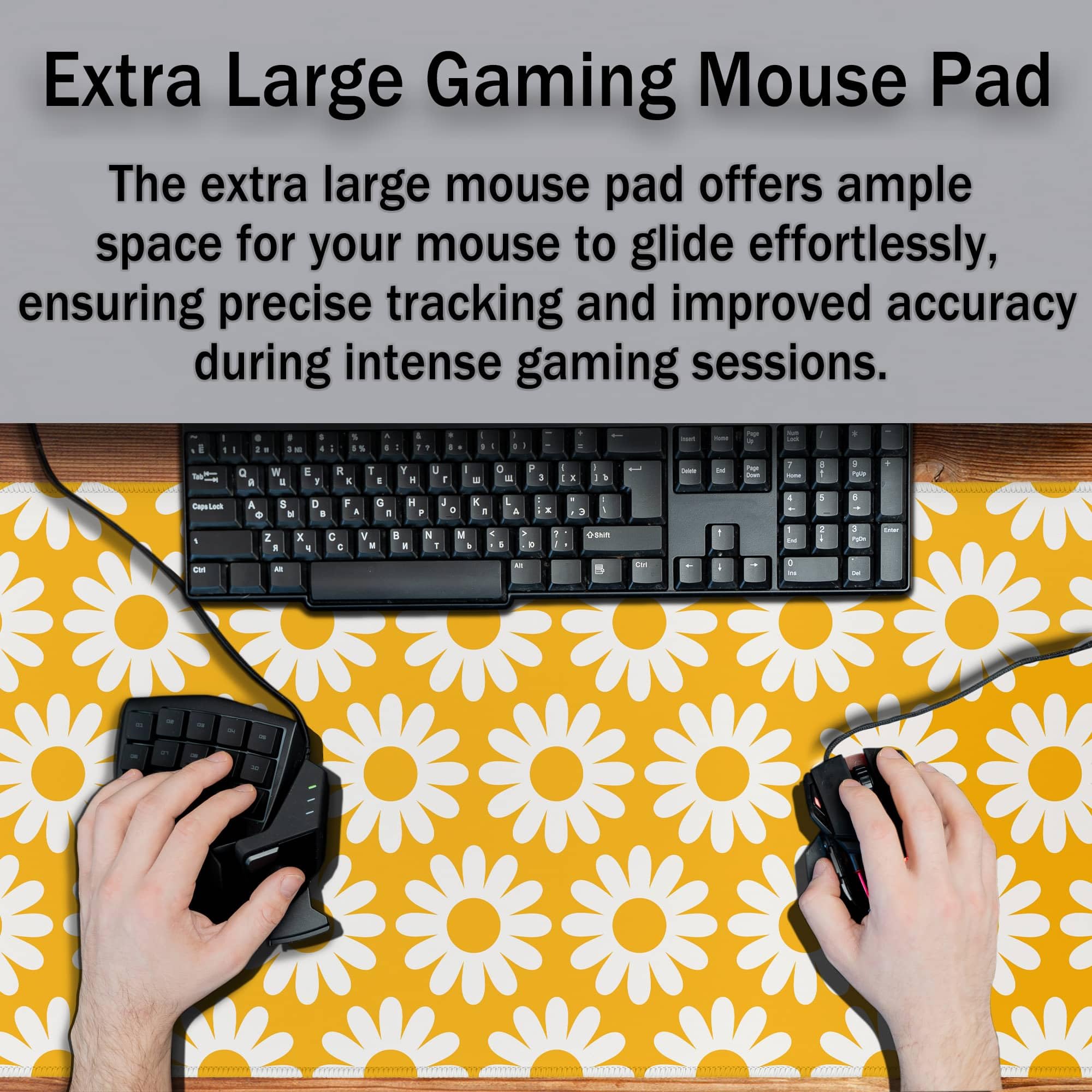 Samgula Gaming Pad Long Mousepad, Extra Large Mouse Pads Desk Mouse Pad, Mouse Pad Big Non-Slip Rubber Base Waterproof With Stitched Edges, 35.4 X 15.7 Inch For Work/Game/Office/Home Portrait Puppy