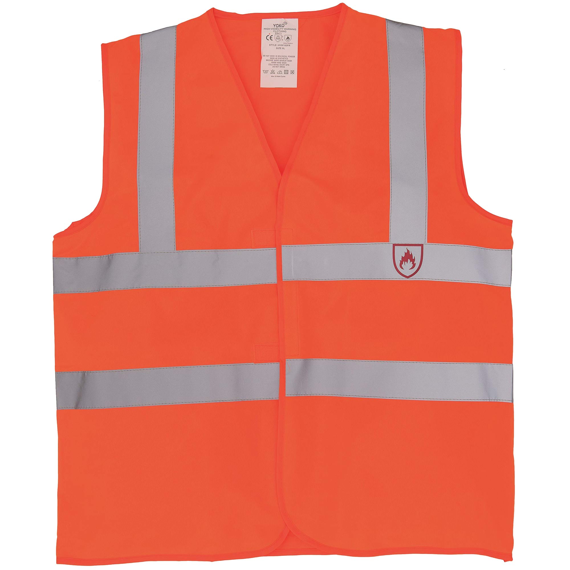 Yoko Men's Orange Flame-Retardant Hi-Vis Sleeveless Waistcoat (S) (Orange)
