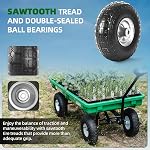 AR-PRO (2-Pack) 4.10/3.50-4" Tire and Wheel Flat Free - 10" Solid Rubber Tires Wheel with 5/8" Bearings and 2.2" Offset Hub - Perfect for Wheelbarrow, Hand Truck, Garden Carts, Yard Wagon Dump Cart | 5/8" Axle Bore Hole Bearings, 2.2" Offset Hub, for