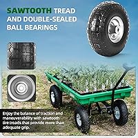 Vista 5 de AR-PRO (2 unidades) Neumáticos y ruedas sin cámara de 4.10/3.50-4, 10 pulgadas de goma maciza para carretilla, carretilla manual, carretilla