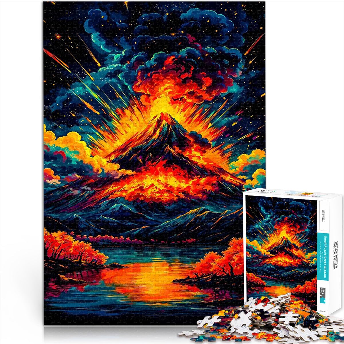 Jigsaw Puzzles for Adults 1000 Pieces Volcano Eruption pädagogische Herausforderung Verbessern Sie das Gedächtnis38x26cm