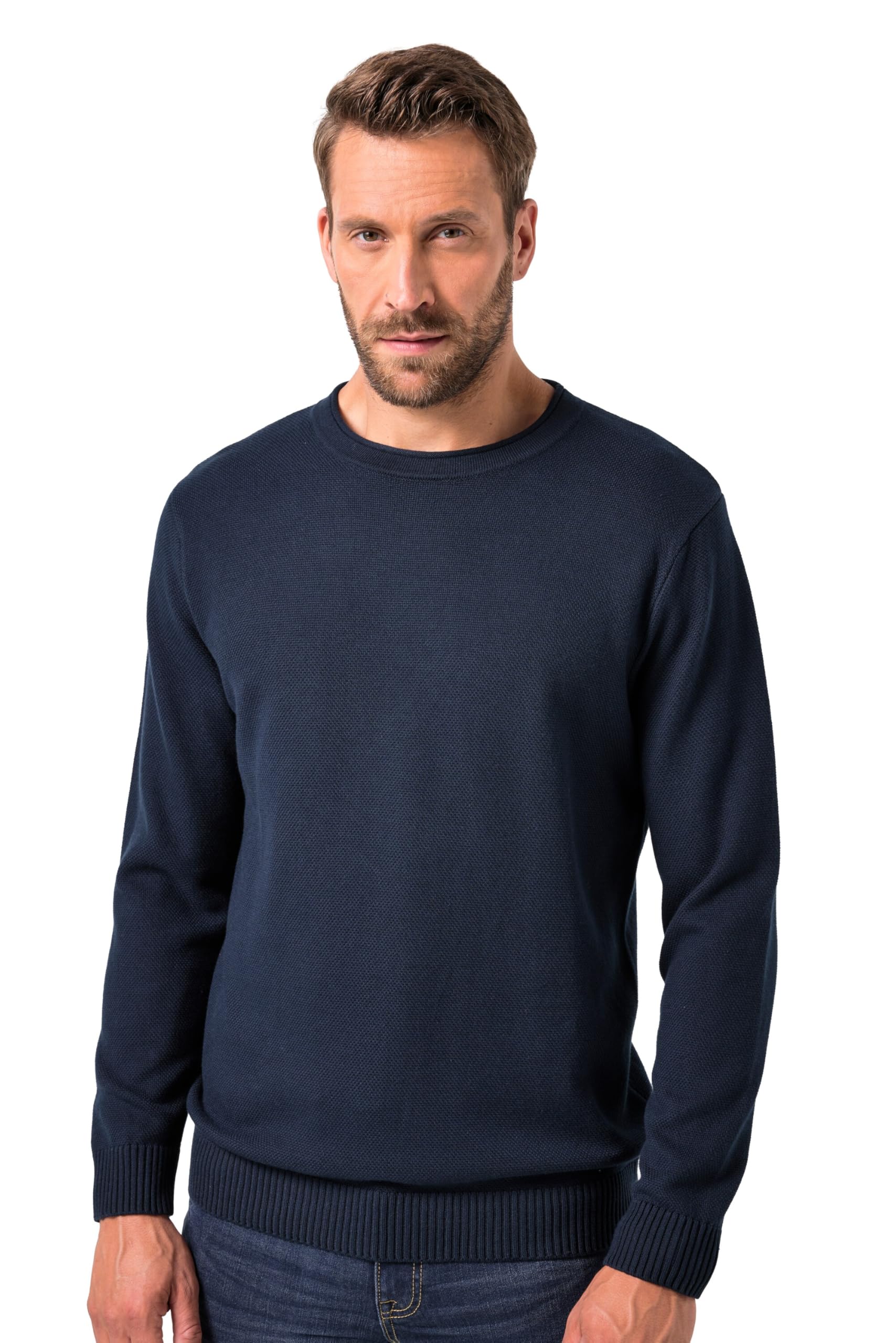 JP 1880 Herren große Größen Übergrößen Menswear L-8XL Pullover, recycelte Materialien, Strukturstrick 843119