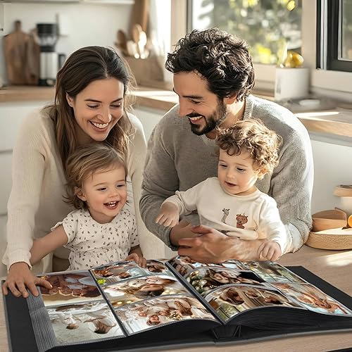 Miniatura 5 de Artmag - Álbum para fotos 4 x 6, gran capacidad, para boda o familia, cubierta de piel, para fotos horizontales y verticales de 4 x 6, con páginas