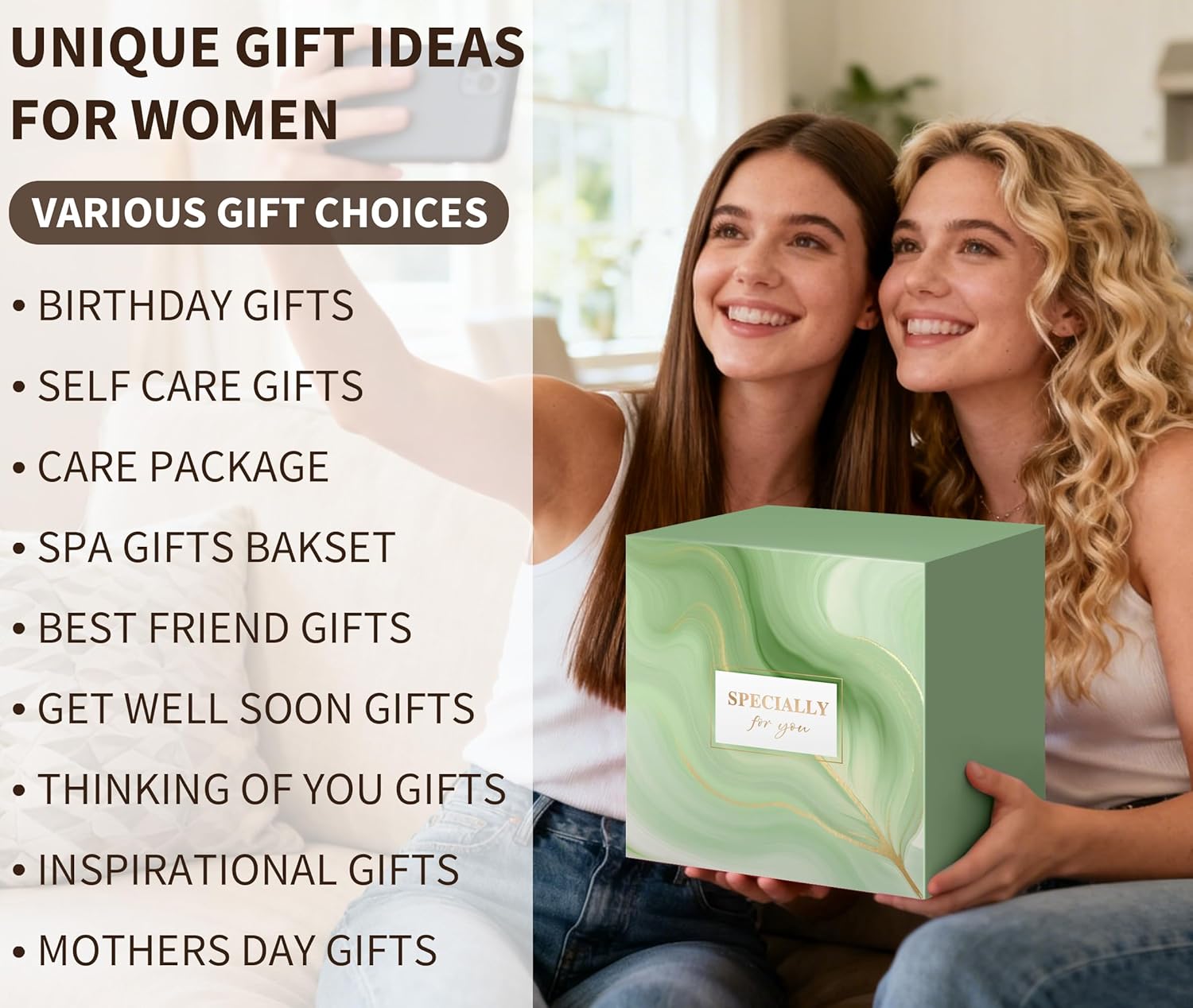 Self Care Kit - Spa Gifts Self Care Relaxation Gifts for Women Self Care Basket Set Stress Relief Get Well Soon Gift Baskets for Women Cozy Relaxing Gifts for Woman Mom Best Friends Sister Wife, Green - Image 7