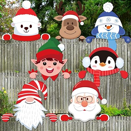 Christmas Fence Peekers