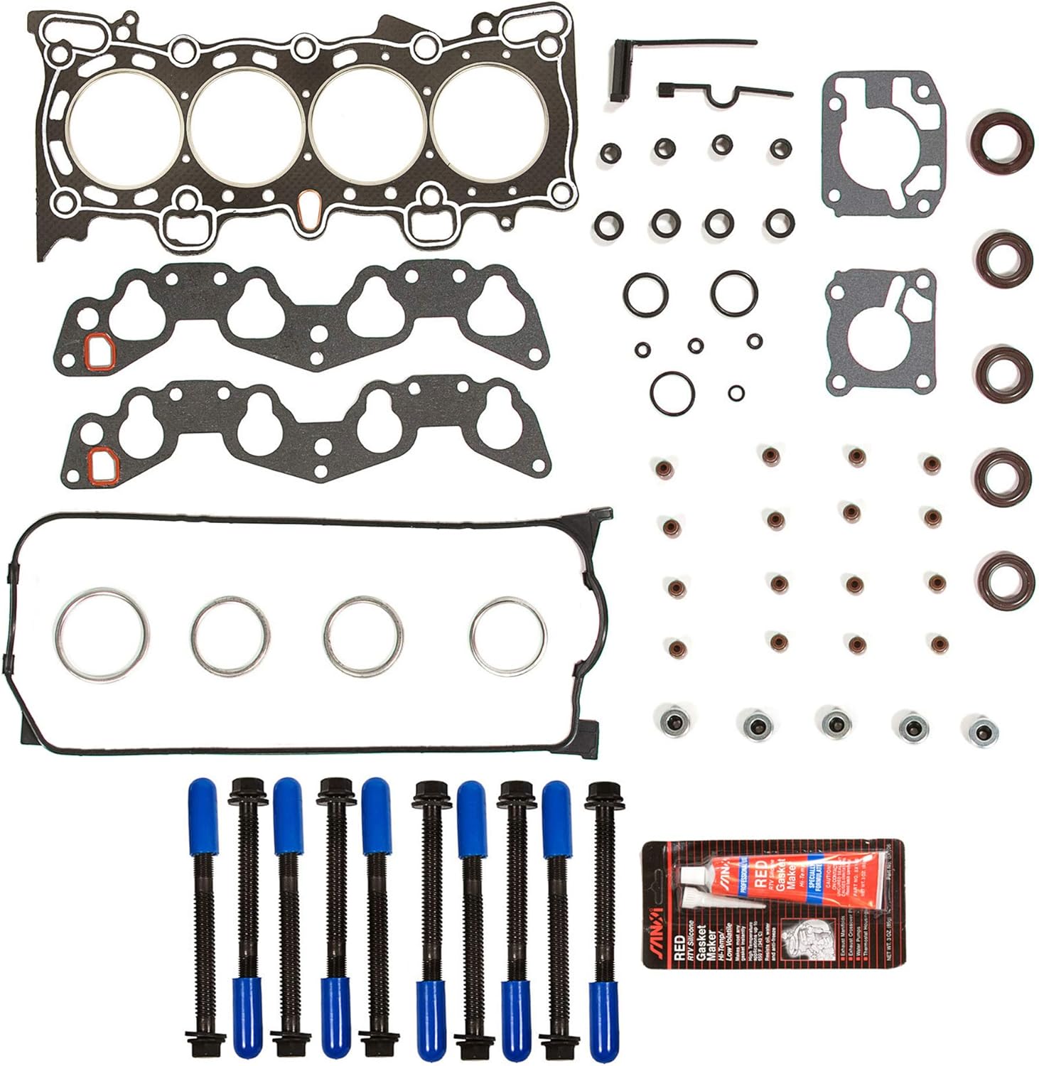 MA-4216914537 Graphite Head Gasket Bolts Set Compatible With/For 92-95 Honda Civic Del Sol SOHC D16Z6 D15Z1