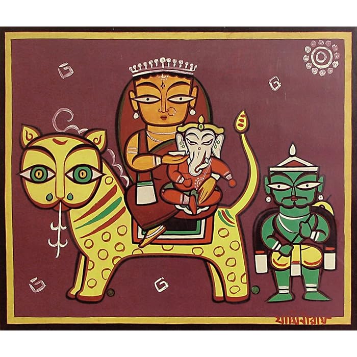 Buy Tallenge Indian Art Painting Collection Jamini Roy Durga Small