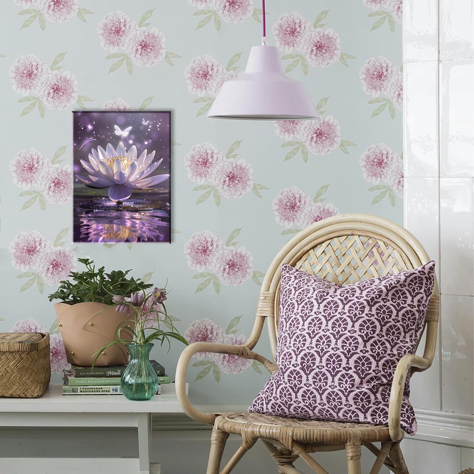 Abstrakte Lotus-Blüten Leinwand-Drucke – 3-teiliges Set, Je 30,5x40,6 Cm, Minimalistisch, Für Yoga-Raum, Bad Oder Wohnzimmer