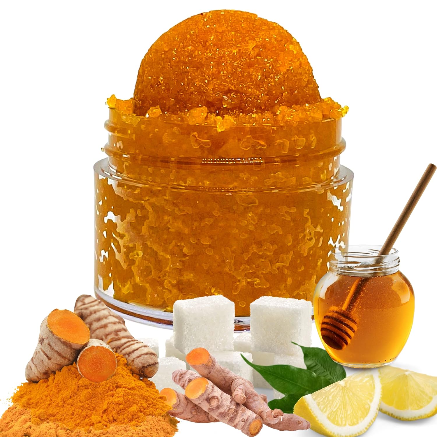 Turmeric Lemon Honey Sugar Lip Scrub, Dark Lip, Lip