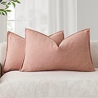 Vista 73 de Foindtower - Paquete de 2 fundas de cojín decorativas de lino unicolor, funda de cojín de acento suave, estilo bohemio, rústico y neutral