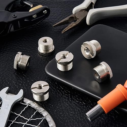 Miniatura 7 de 6 adaptadores de tornillo de micrófono macho de 58 pulgadas a hembra de 14 pulgadas para trípode, soporte de micrófono, adaptador de rosca para