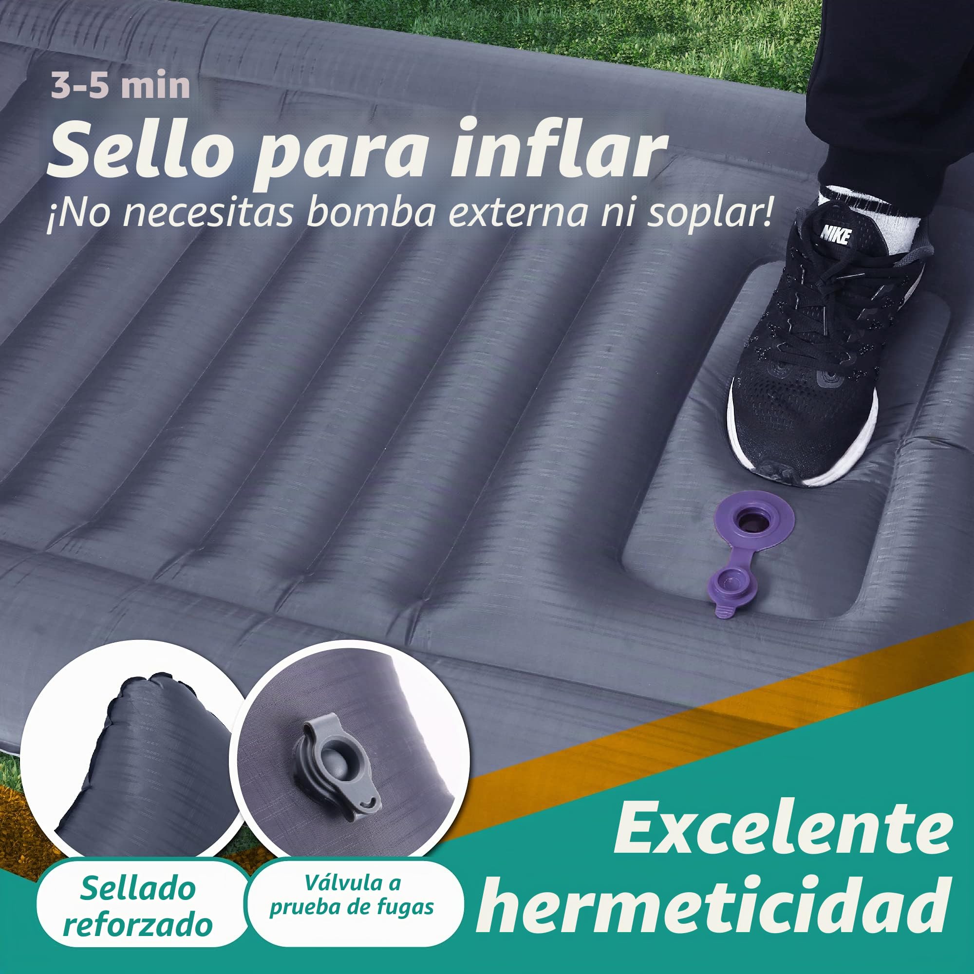 TREKOLOGY Esterilla de Camping autoinflable, colchoneta de Dormir para Dormir, colchón Inflable de Camping, colchón autoinflable, Ultraligero, colchoneta de Dormir Inflable, 186 cm x 76 cm x 12,5 cm